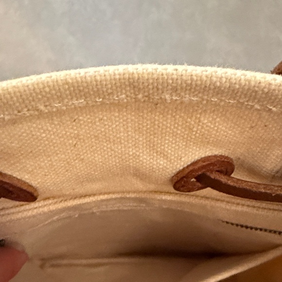 Madewell Natural Canvas & Brown Leather Drawstring Backpack - Picture 5 of 11